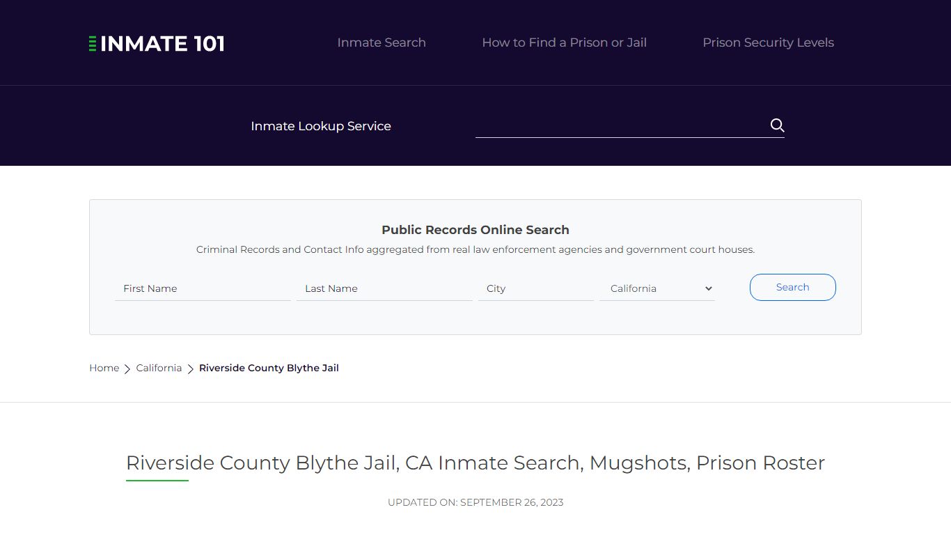 Riverside County Blythe Jail - Inmate101