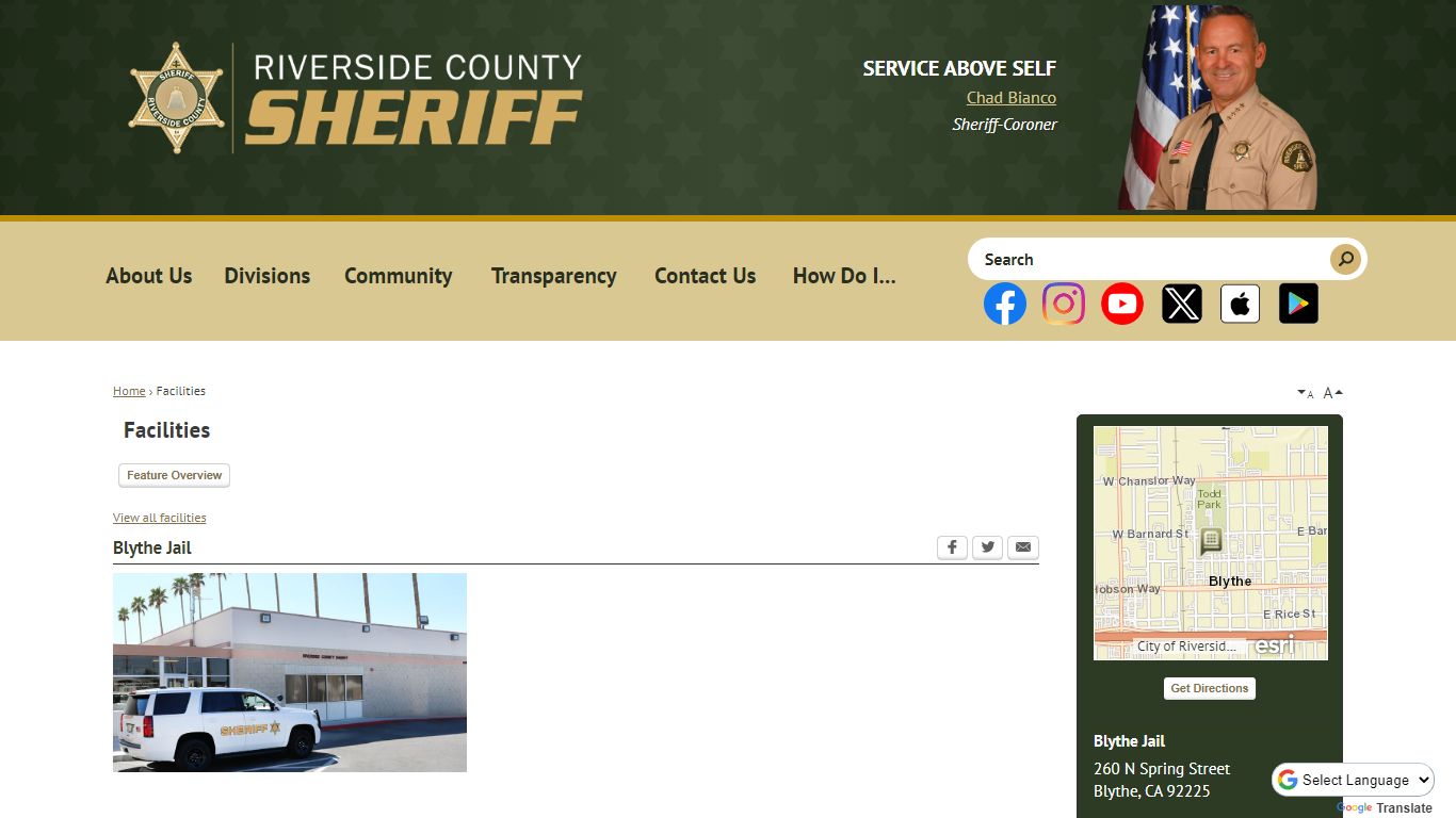 Facilities • Riverside County Sheriff, CA • CivicEngage